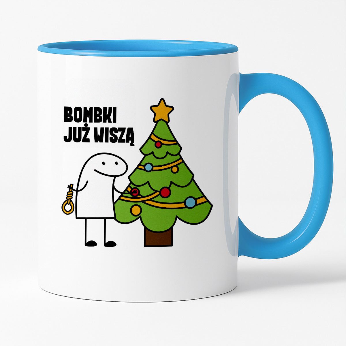 Kubek świąteczny mem "Bombki już wiszą"
