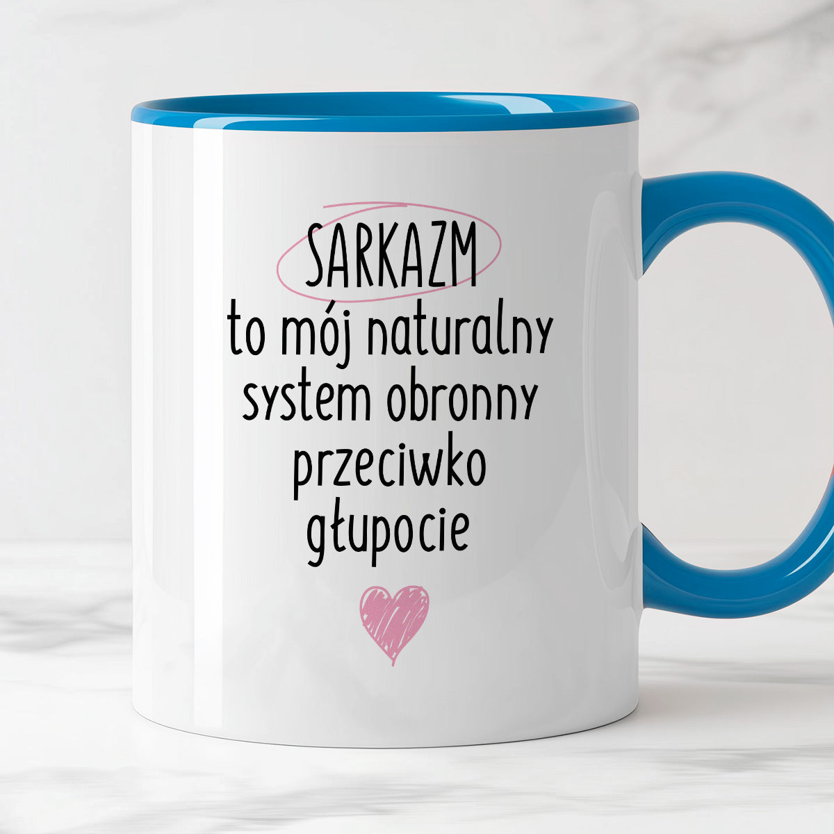 Kubek z nadrukiem "SARKAZM to mój naturalny system obronny przeciwko głupocie"