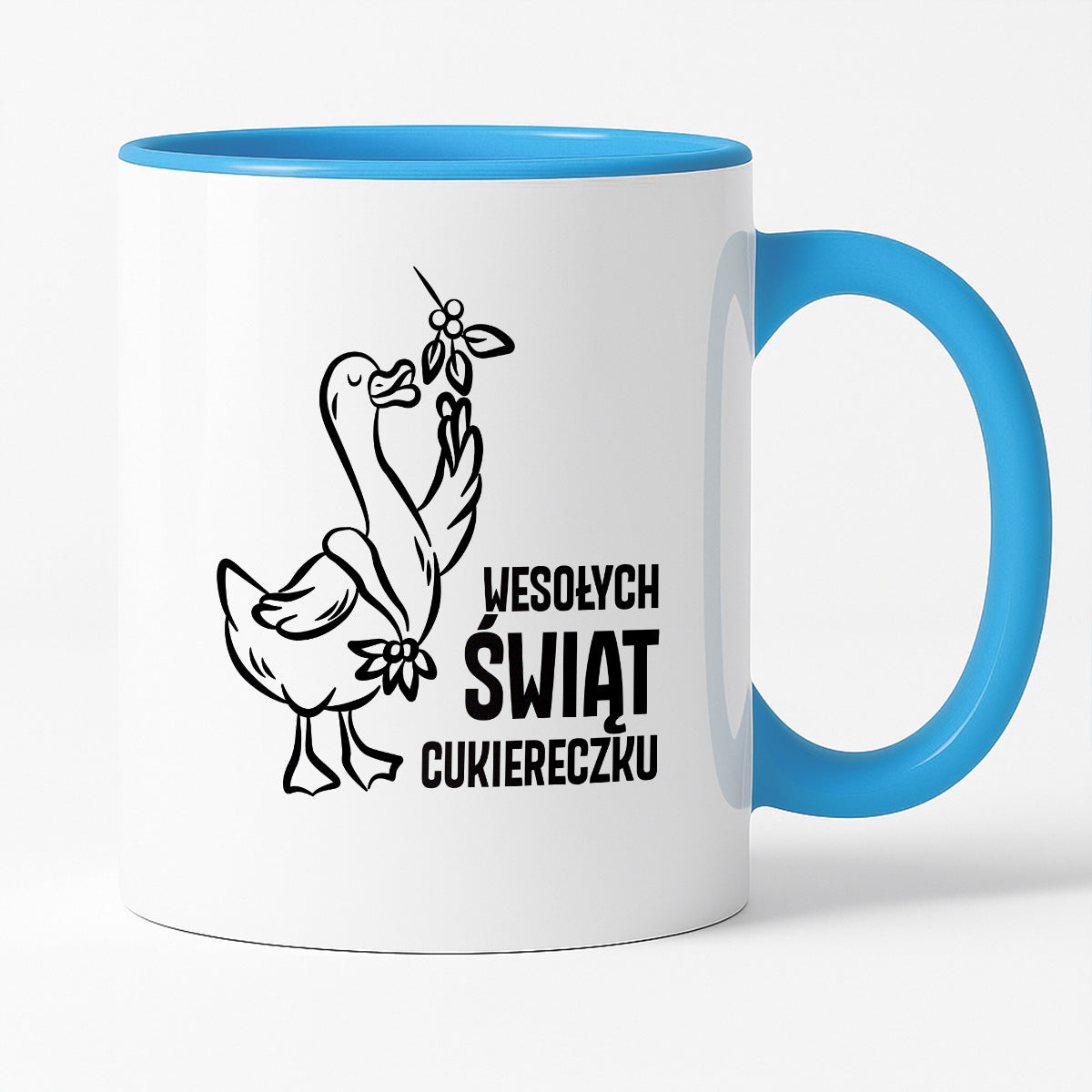 Kubek świąteczny z GĄSKĄ - "WESOŁYCH ŚWIĄT CUKIERECZKU"