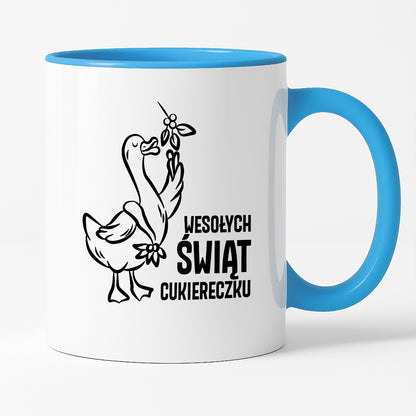 Kubek świąteczny z GĄSKĄ - "WESOŁYCH ŚWIĄT CUKIERECZKU"