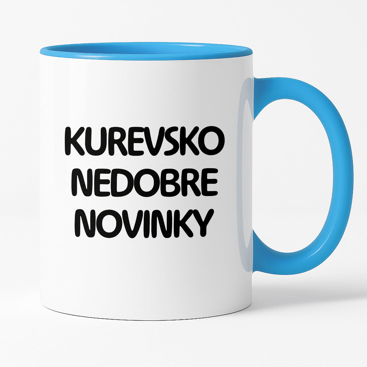 Kubek z nadrukiem - "kurevsko nedobre novinky"