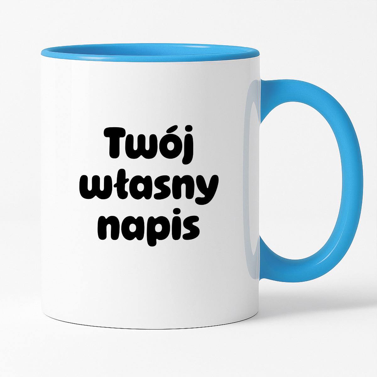 Kubek spersonalizowany z własnym napisem III - CZARNY NAPIS