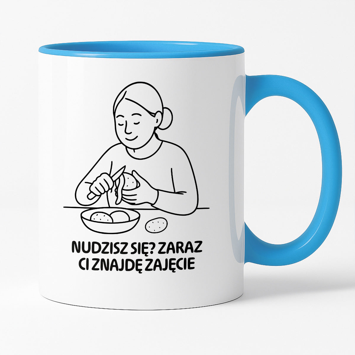 Kubek z nadrukiem "Nudzisz się? Zaraz Ci znajdę zajęcie" - Cytaty MAMY - DZIEŃ MAMY