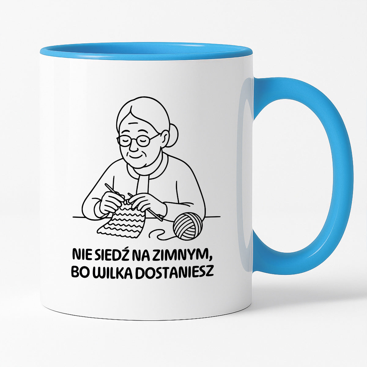 Kubek dla Babci / Dziadka - "Nie siedź na zimnym, bo wilka dostaniesz"