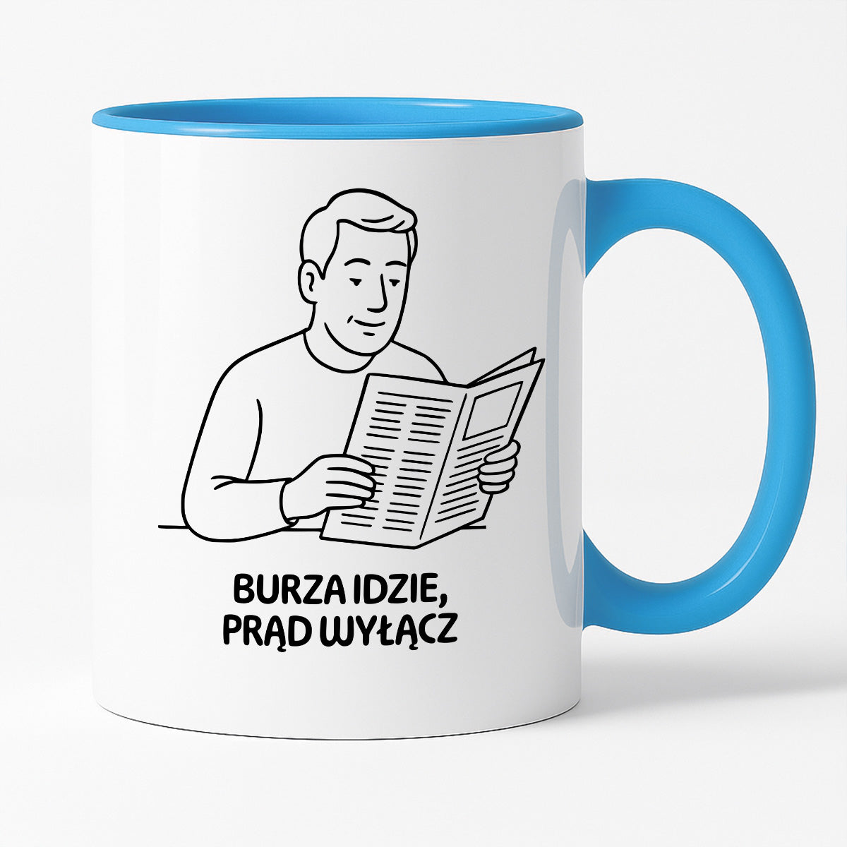 Kubek z nadrukiem "Burza idzie, prąd wyłącz" - Cytaty TATY - DZIEŃ TATY