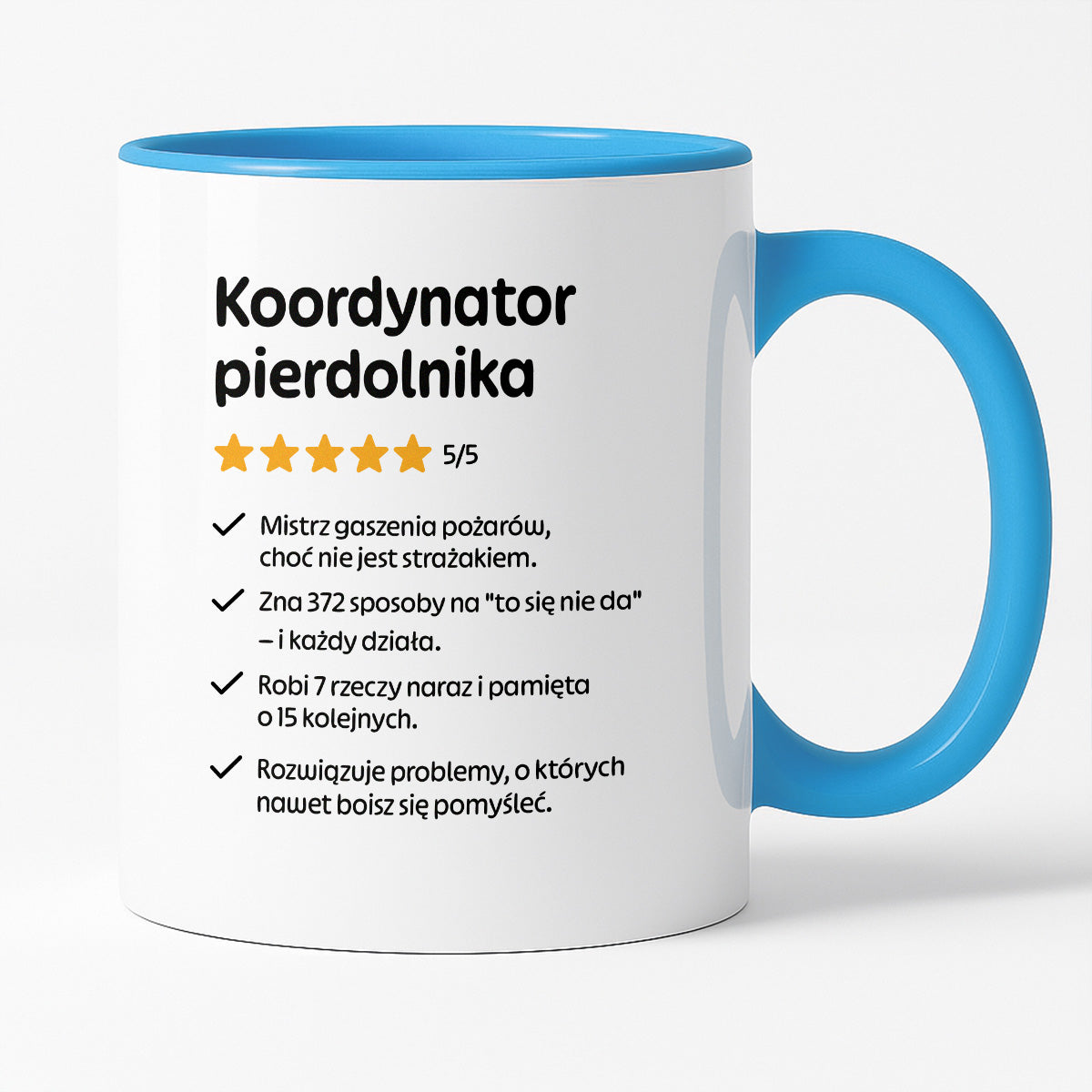 Kubek z nadrukiem "Koordynator pierdolnika"