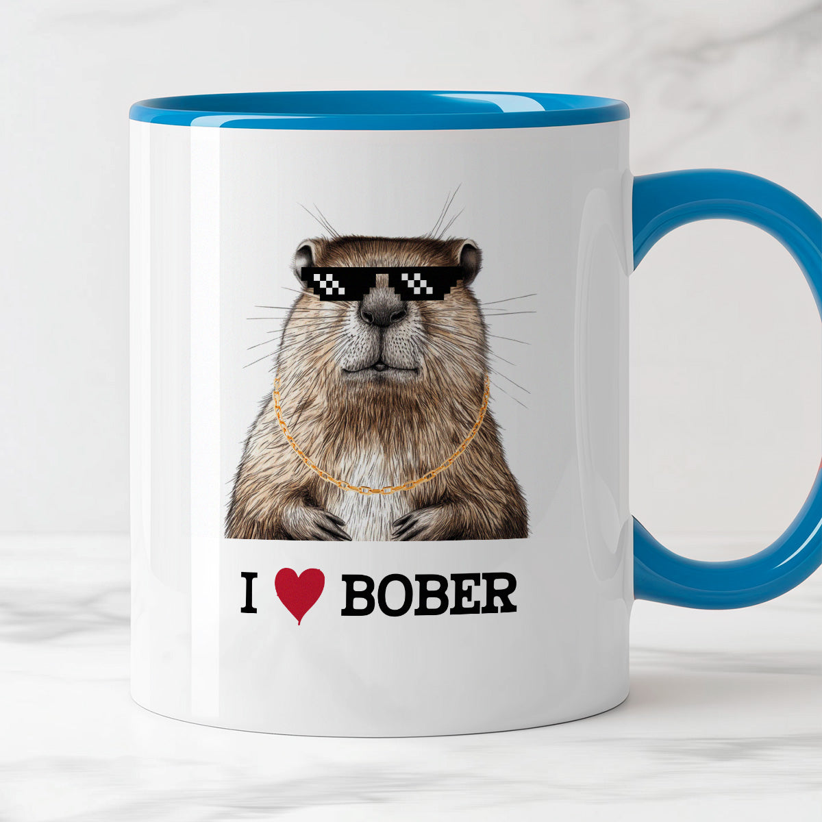 Kubek z nadrukiem "I love BOBER"