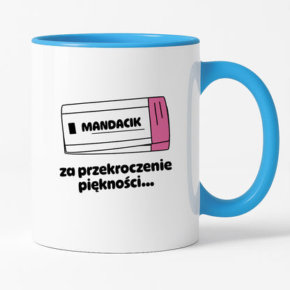 Kubek z nadrukiem "Mandacik za przekroczenie prędkości"