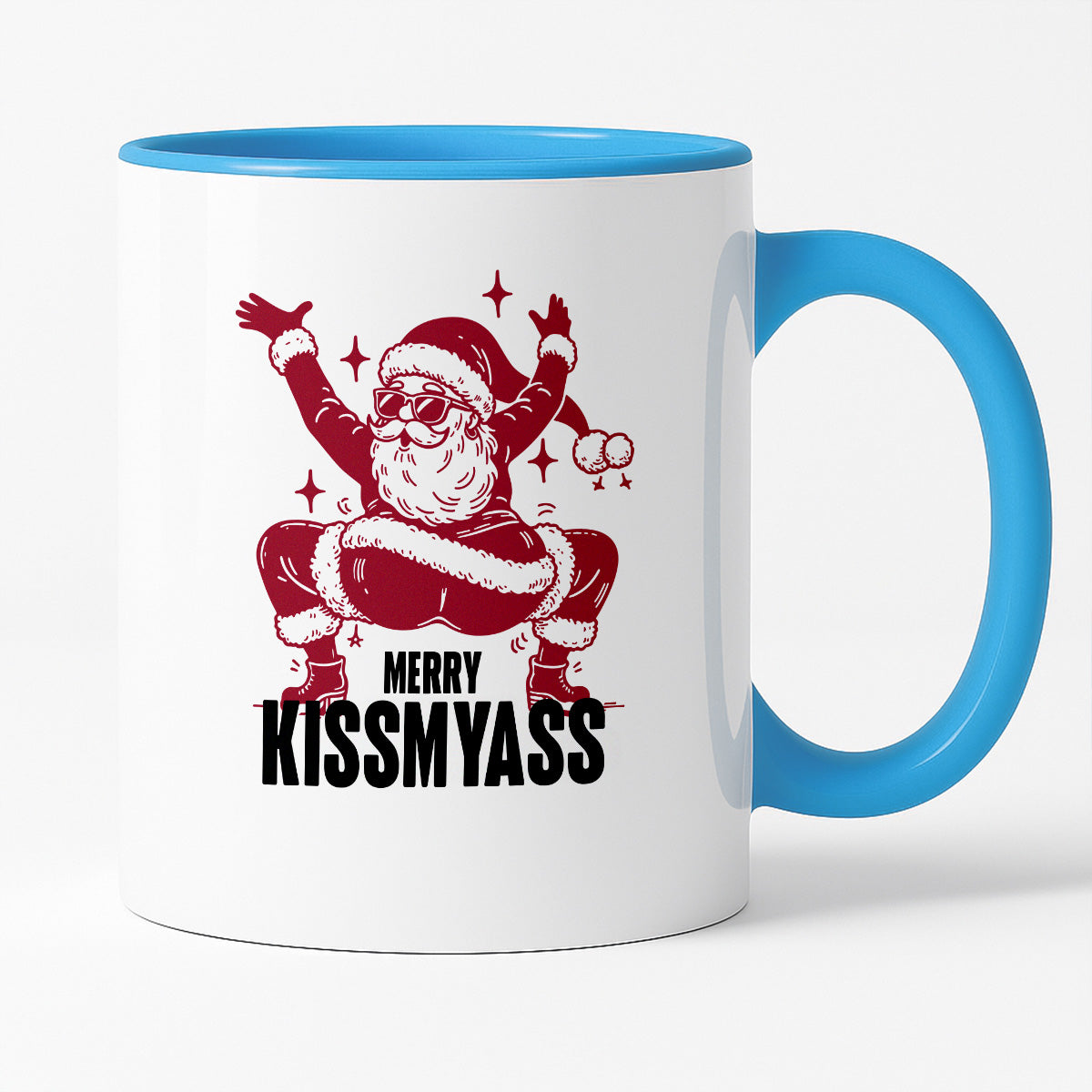 Kubek świąteczny z ✨slay✨ Mikołajem "Merry kissmyass"