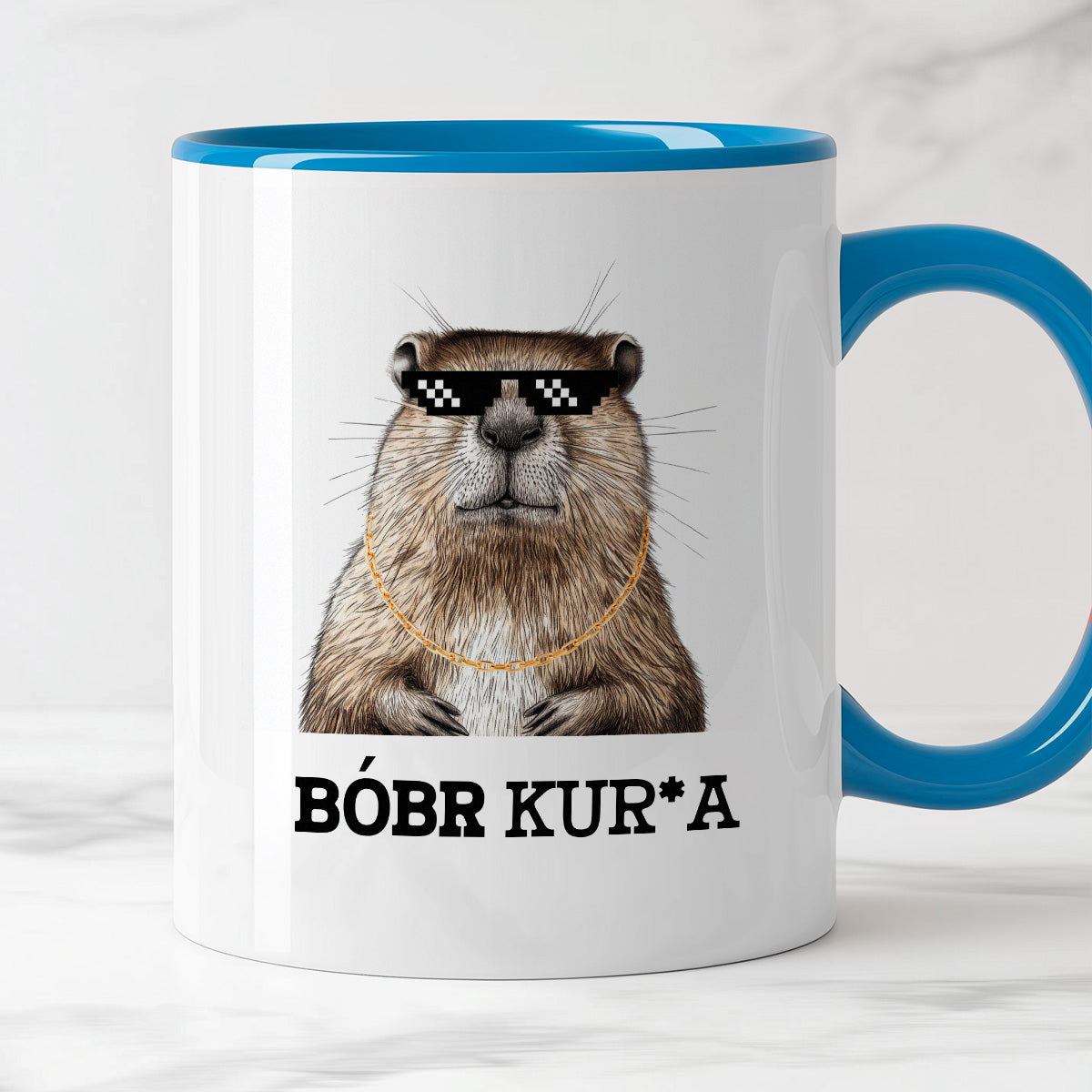 Kubek z nadrukiem "Bóbr kur*a"