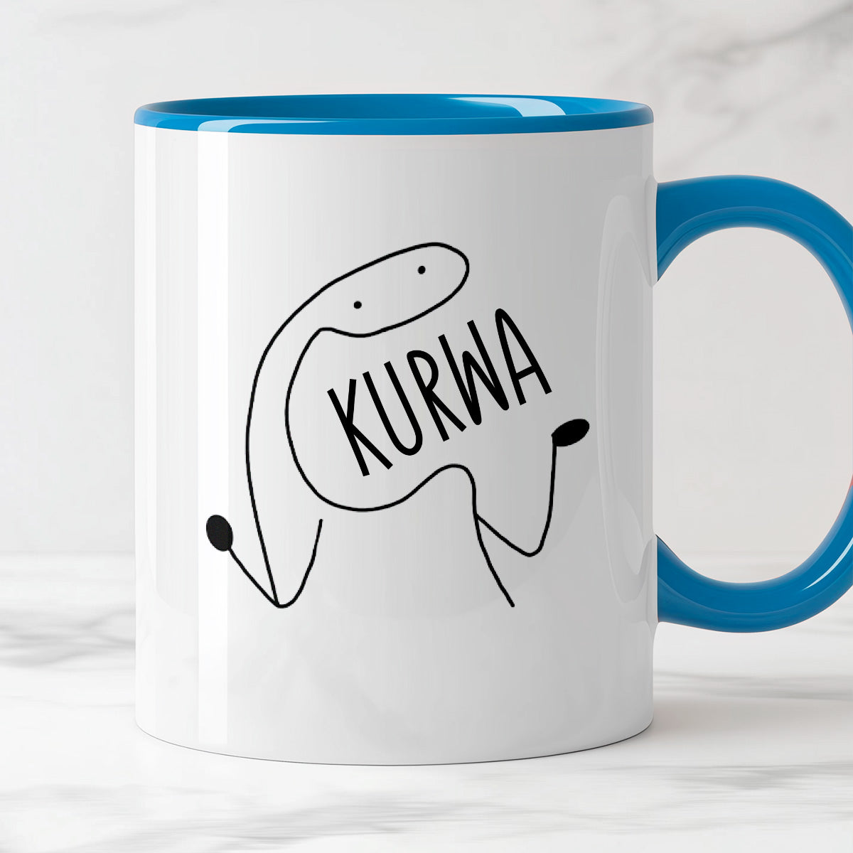 Kubek z nadrukiem "KURWA"
