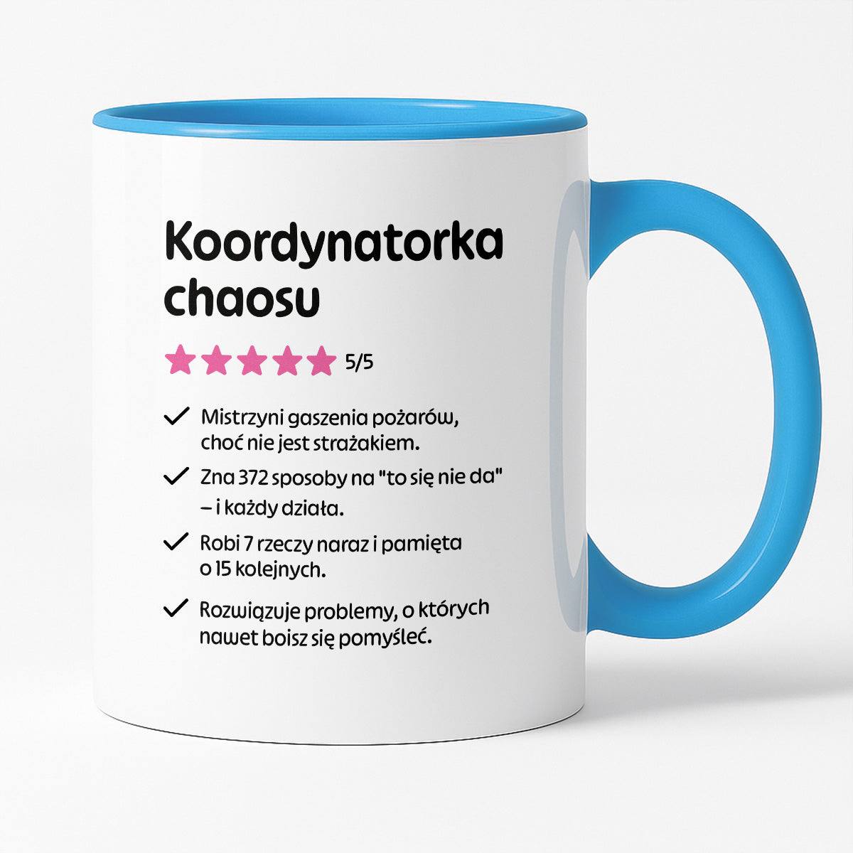 Kubek z nadrukiem "Koordynatorka chaosu"