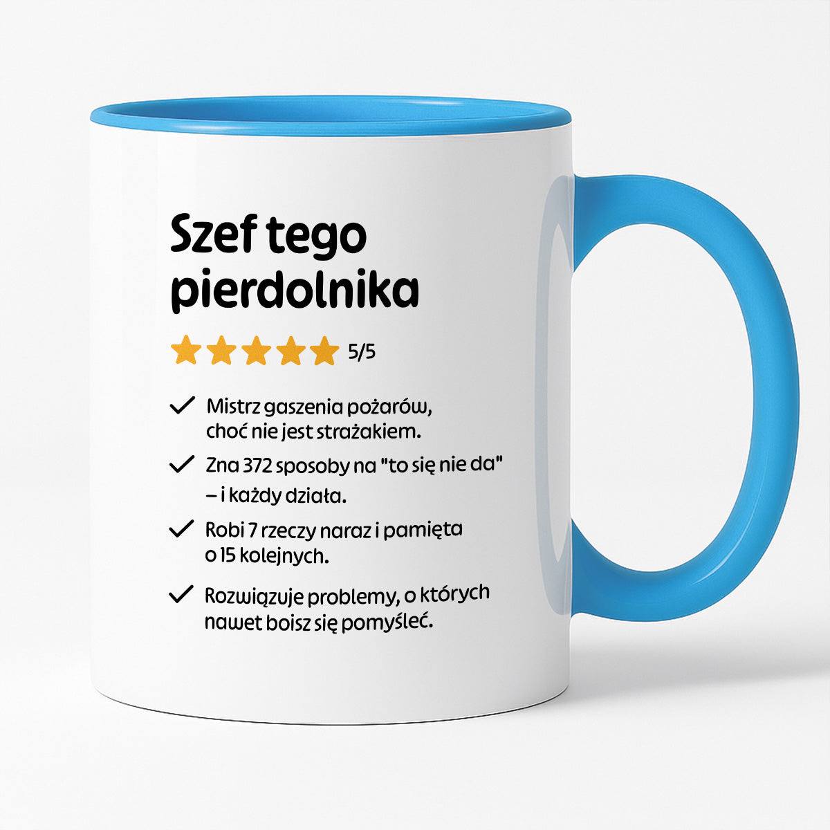 Kubek z nadrukiem "Szef tego pierdolnika"