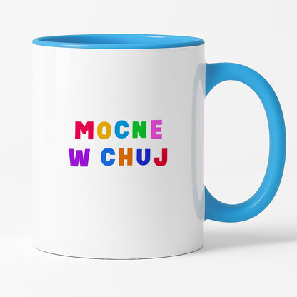 Kubek z kolorowym nadrukiem "mocne w chuj"