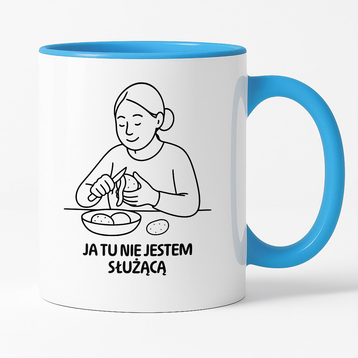 Kubek z nadrukiem "Ja tu nie jestem służącą" - Cytaty MAMY - DZIEŃ MAMY