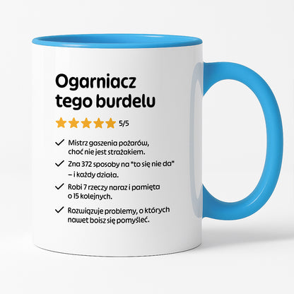 Kubek z nadrukiem "Ogarniacz tego burdelu"