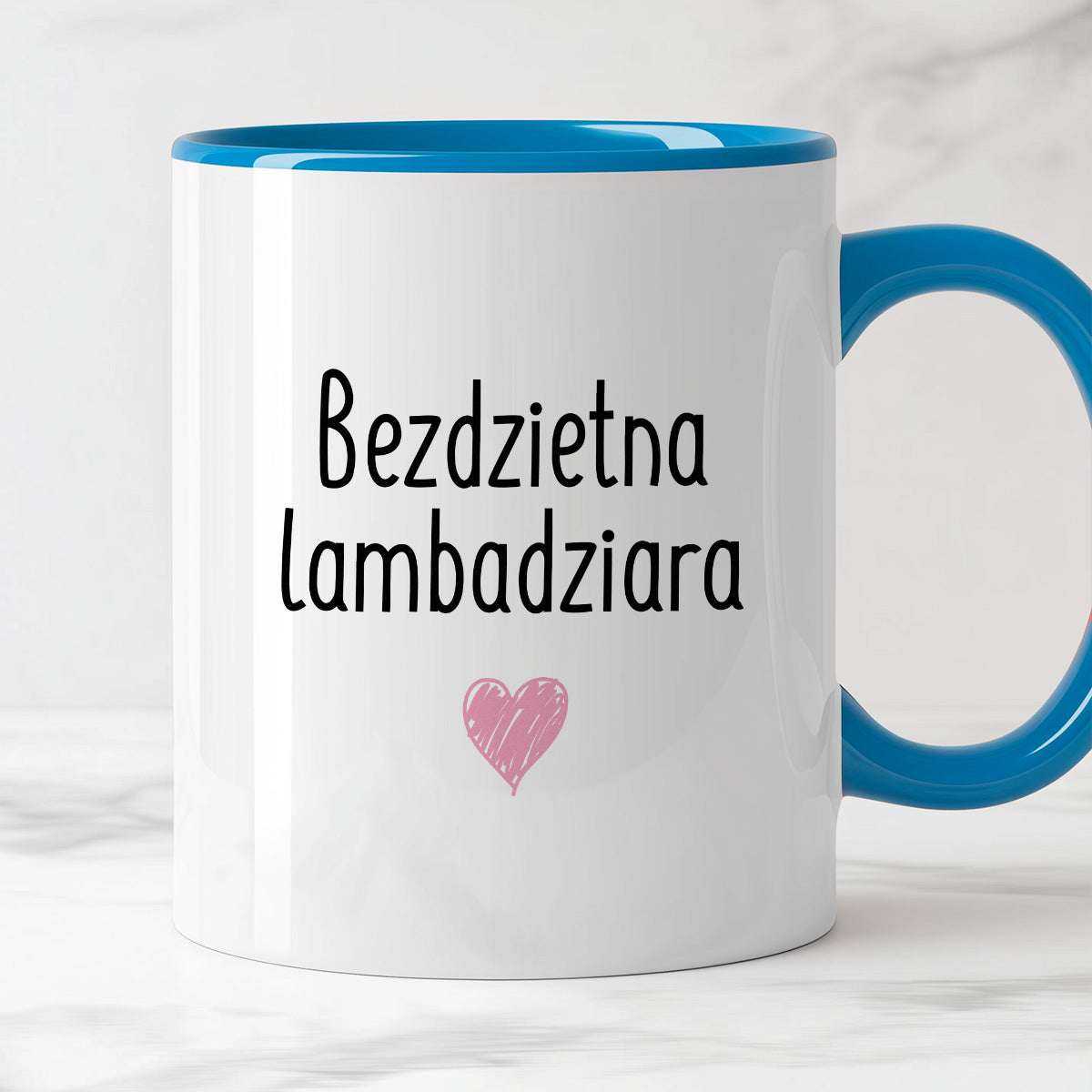 Kubek z nadrukiem "Bezdzietna lambadziara" FB