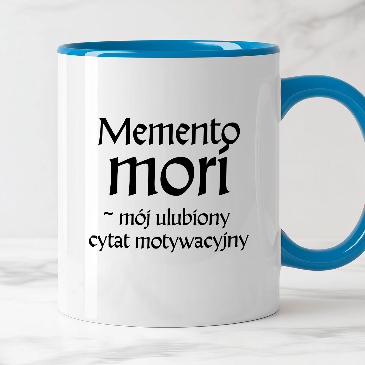 Kubek z nadrukiem "Memento mori - mój ulubiony cytat motywacyjny" v2