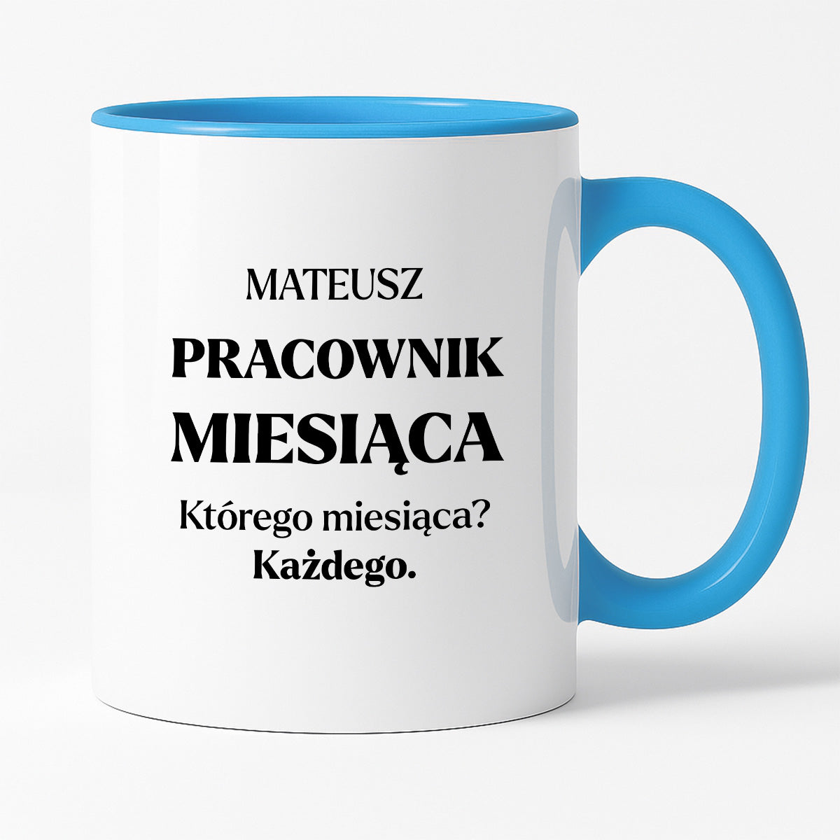 Kubek z nadrukiem - "Pracownik miesiąca z imieniem"