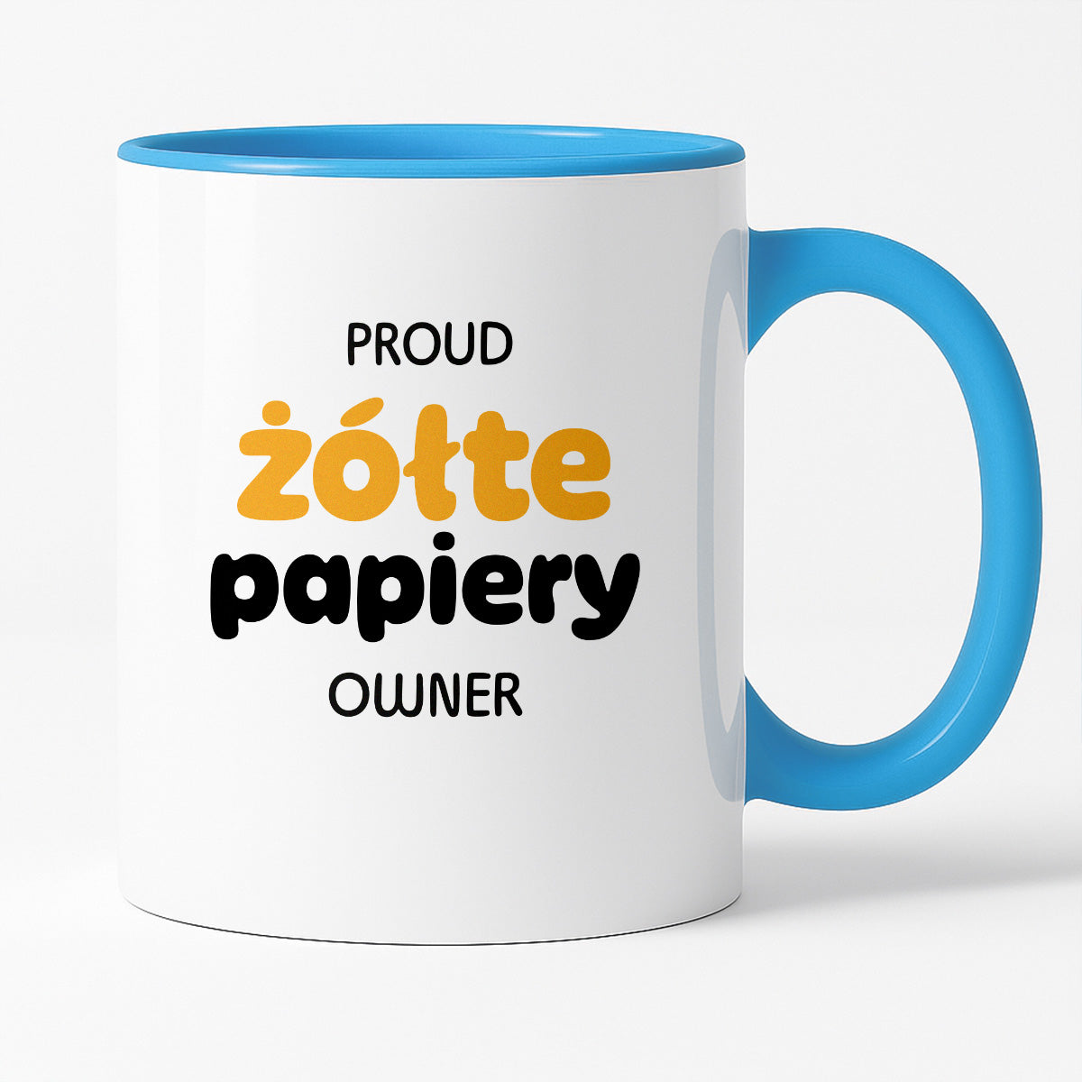 Kubek z nadrukiem - "PROUD żółte papiery OWNER"