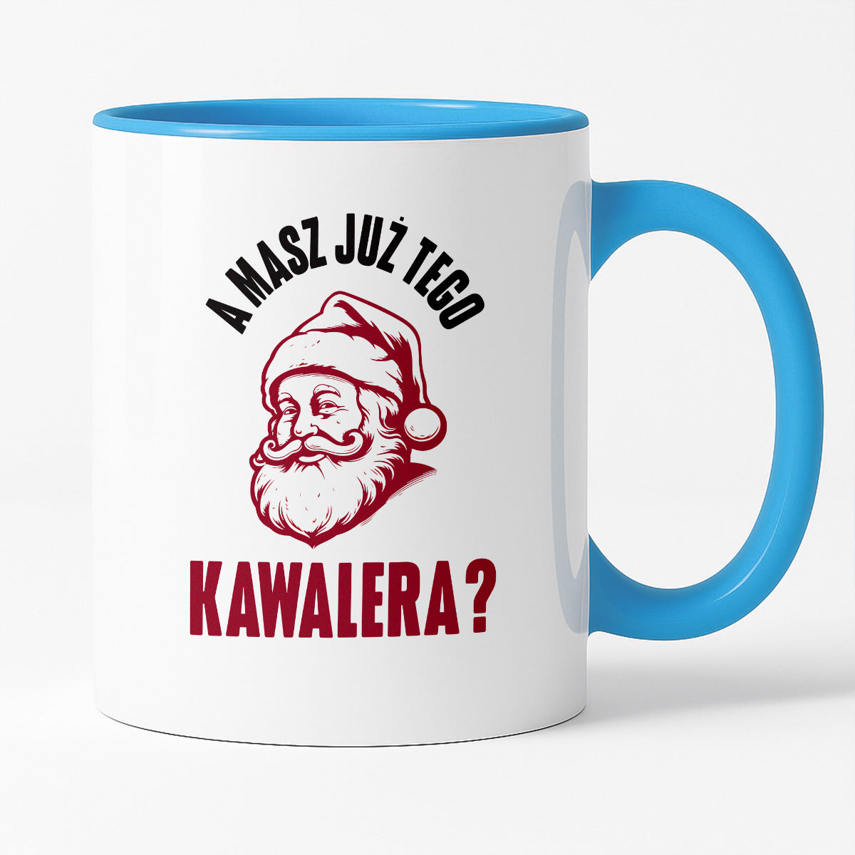 Kubek świąteczny z Mikołajem "A masz już tego kawalera?"