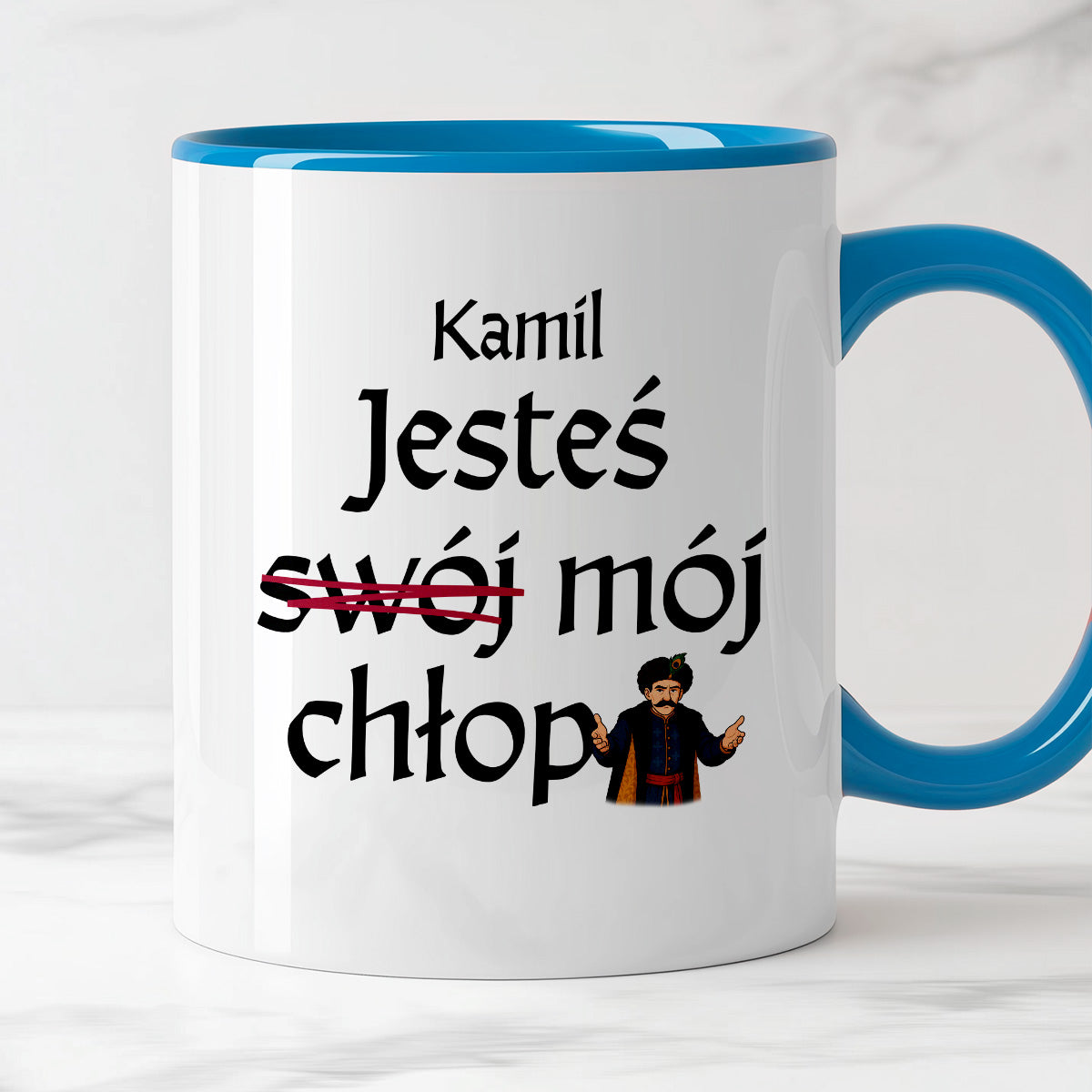 Kubek z nadrukiem "Jesteś (swój) mój chłop" SPERSONALIZOWANY v2