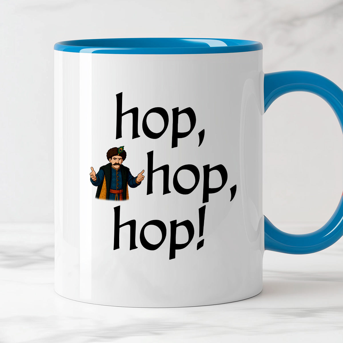 Kubek z nadrukiem "hop, hop, hop!" v2