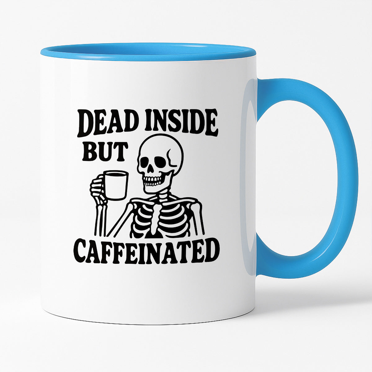 Kubek z nadrukiem "Dead inside but caffeinated"