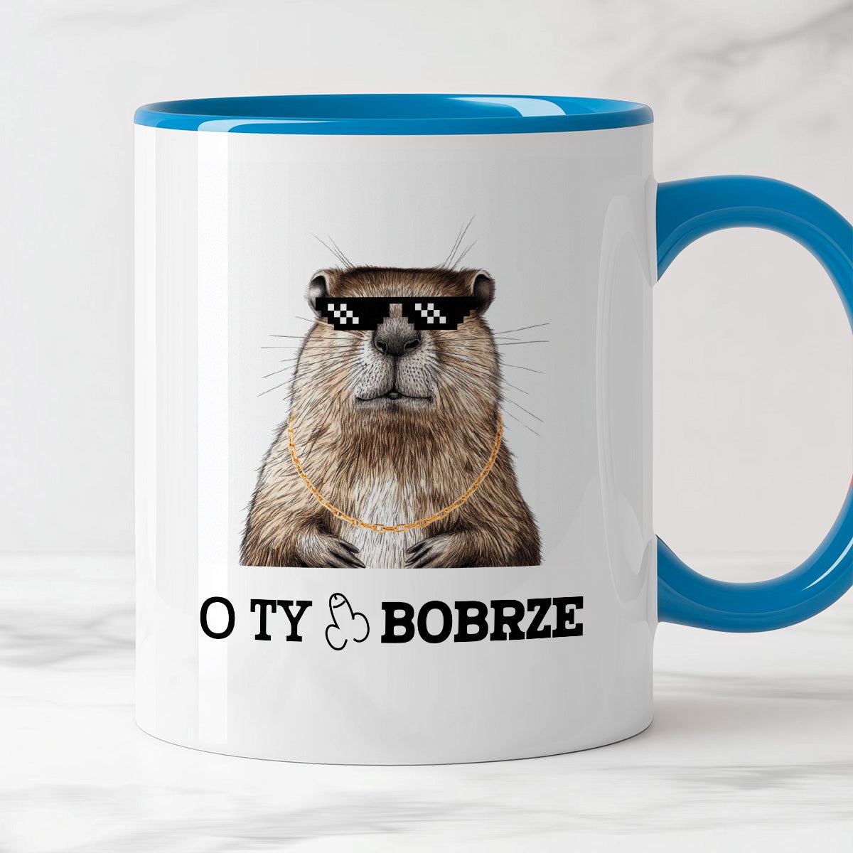 Kubek z nadrukiem "O Ty ch*ju bobrze"