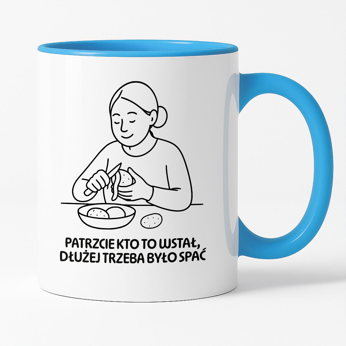 Kubek z nadrukiem "Patrzcie kto to wstał, dłużej trzeba było spać" - Cytaty MAMY - DZIEŃ MAMY