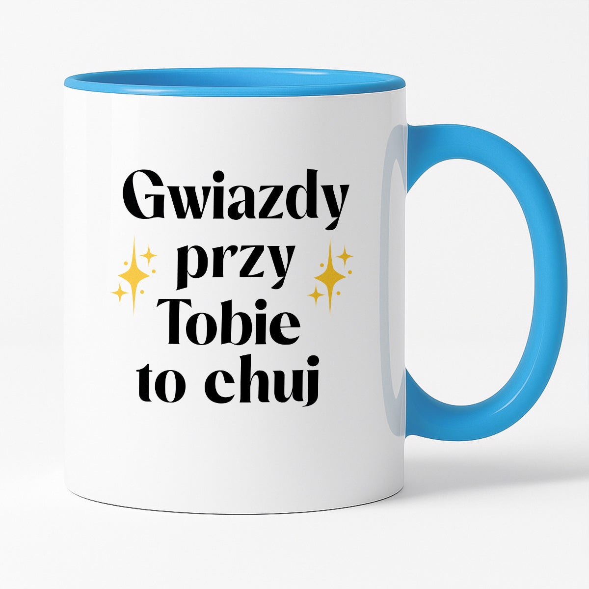 Kubek z nadrukiem "Gwiazdy przy Tobie to chuj"