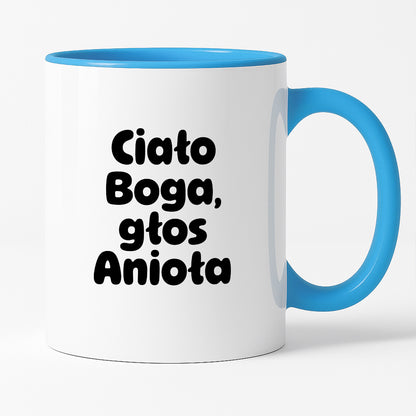 Kubek z nadrukiem "Ciało Boga, głos Anioła"