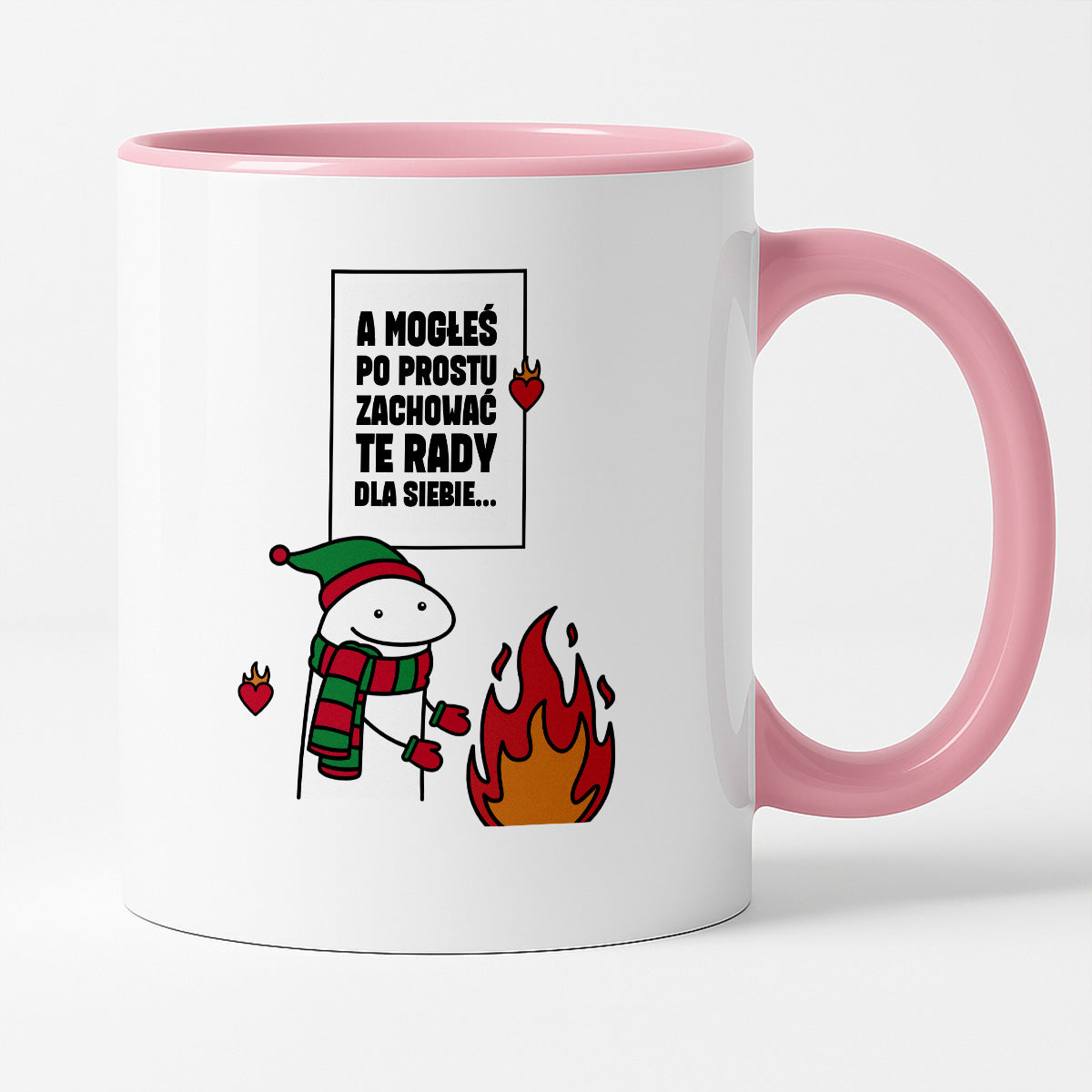 Kubek świąteczny mem "A mogłeś po prostu zachować te rady dla siebie..."