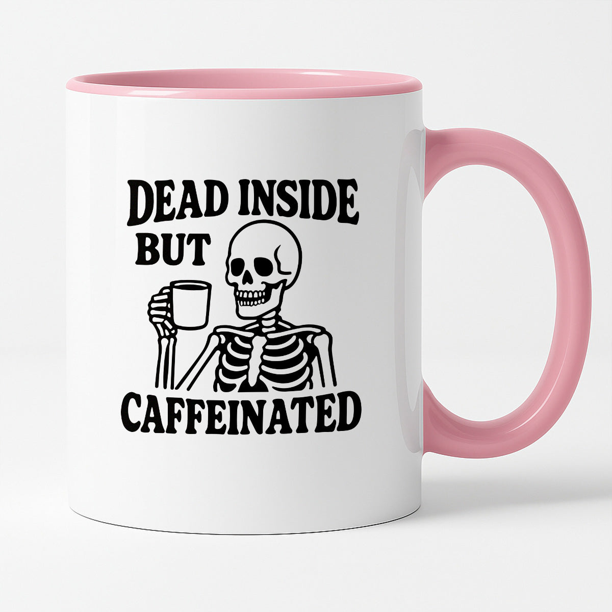 Kubek z nadrukiem "Dead inside but caffeinated"