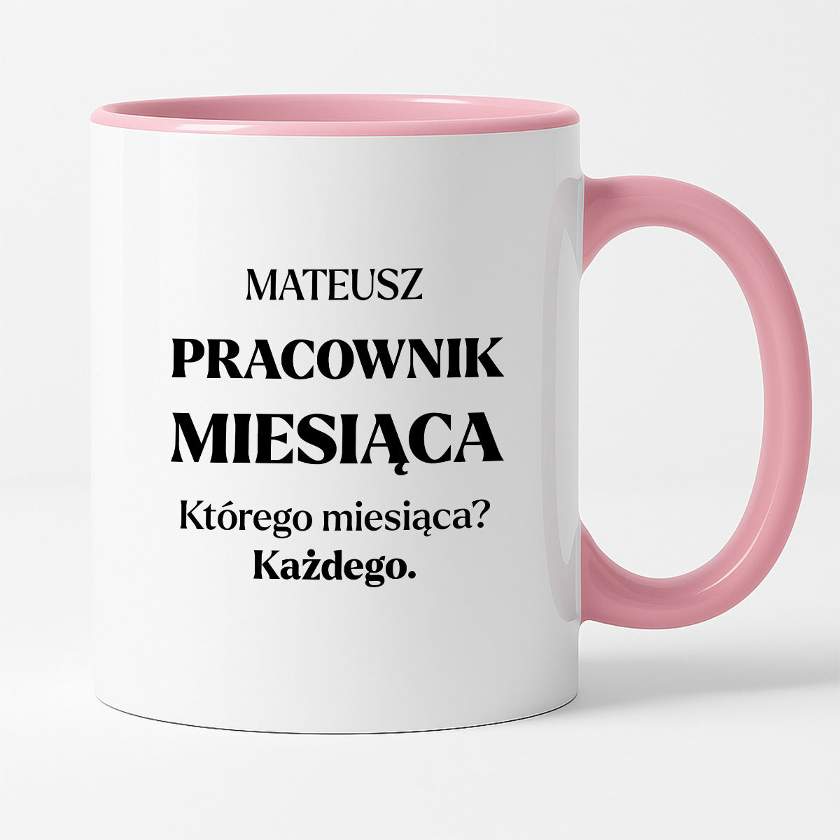 Kubek z nadrukiem - "Pracownik miesiąca z imieniem"