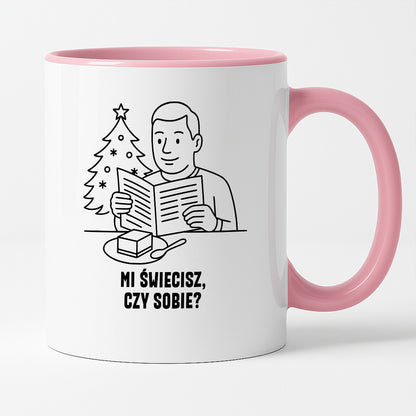 Kubek świąteczny z cytatem TATY - "Mi świecisz, czy sobie?"