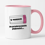 Kubek z nadrukiem "Mandacik za przekroczenie prędkości"