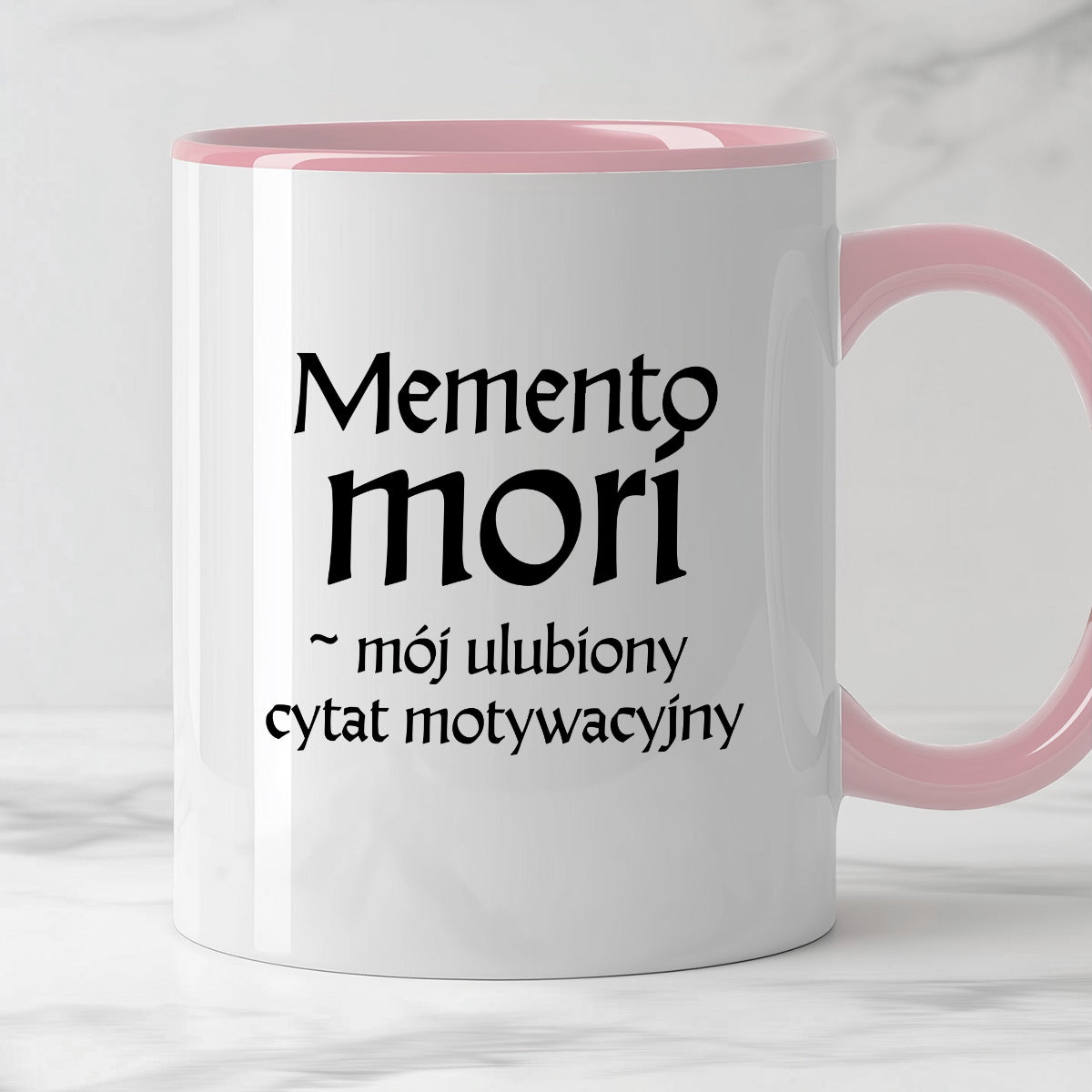 Kubek z nadrukiem "Memento mori - mój ulubiony cytat motywacyjny" v2