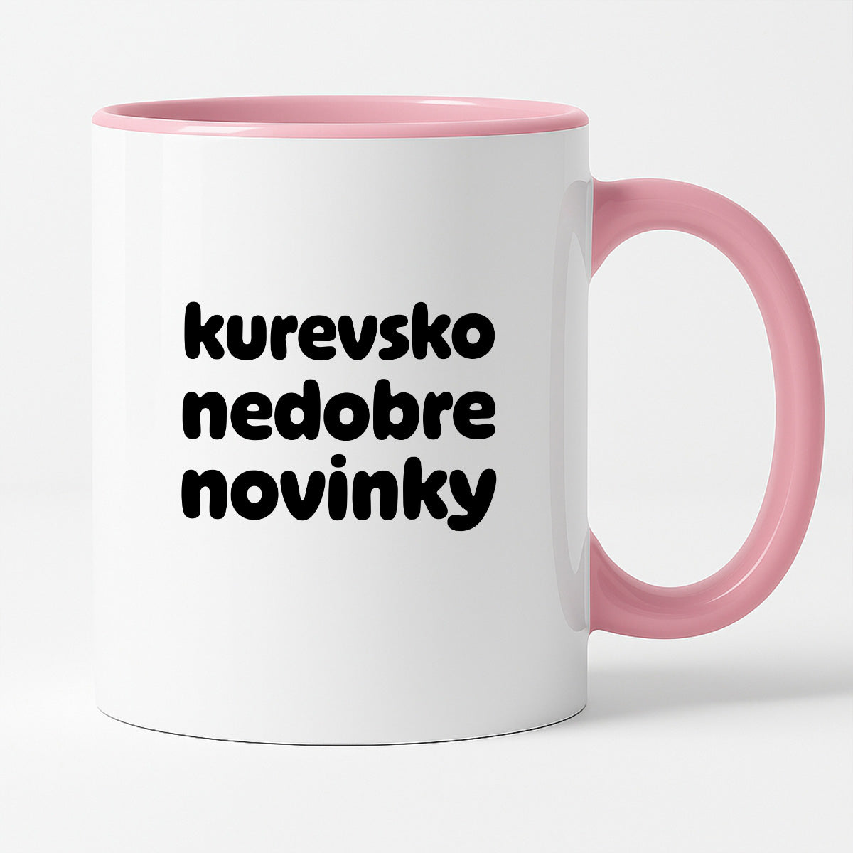 Kubek z nadrukiem - "kurevsko nedobre novinky" v2