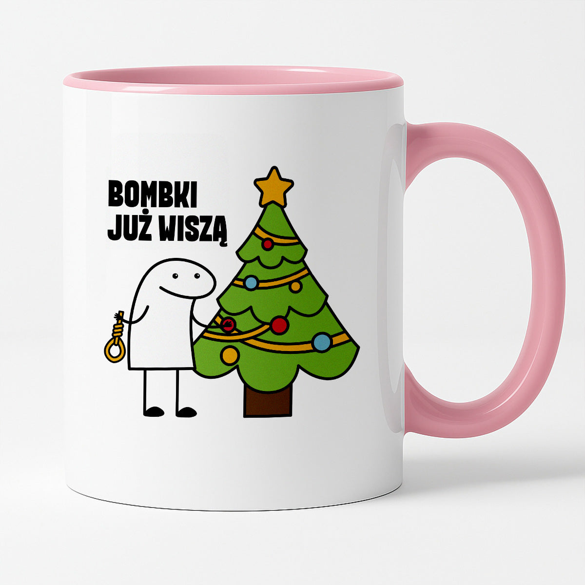 Kubek świąteczny mem "Bombki już wiszą"