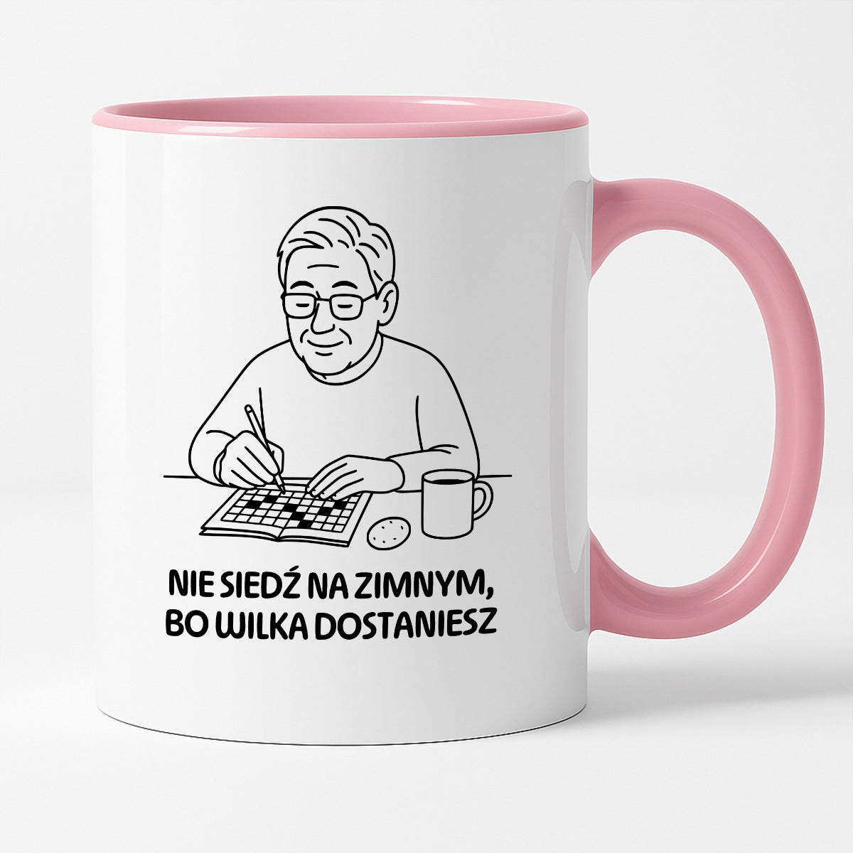 Kubek dla Babci / Dziadka - "Nie siedź na zimnym, bo wilka dostaniesz"
