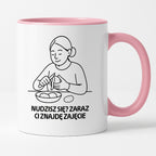 Kubek z nadrukiem "Nudzisz się? Zaraz Ci znajdę zajęcie" - Cytaty MAMY - DZIEŃ MAMY