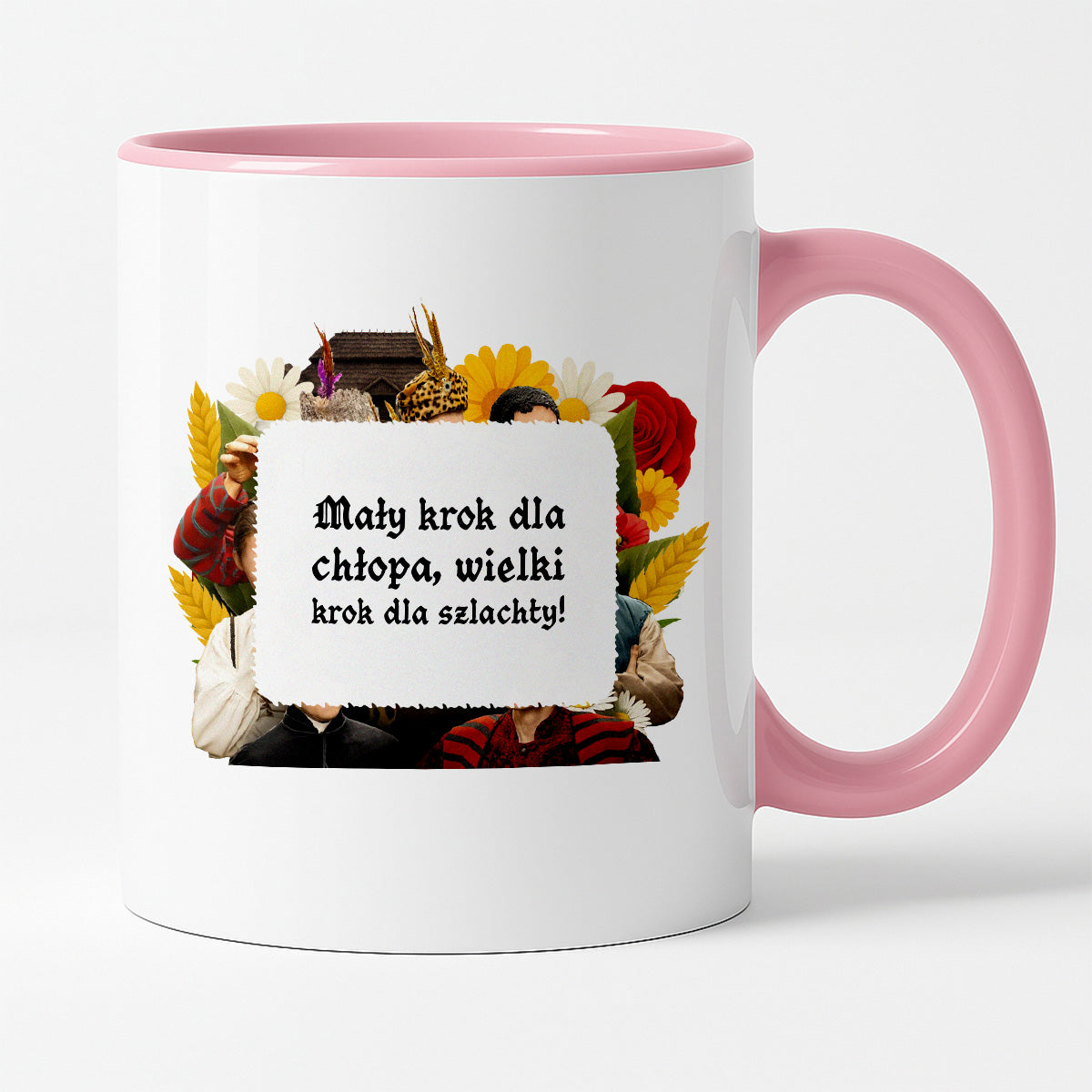 Kubek z nadrukiem "Mały krok dla chłopa, wielki krok dla szlachty!" NOWE 1670