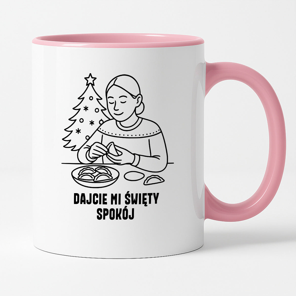 Kubek świąteczny z cytatem MAMY - "Dajcie mi święty spokój"