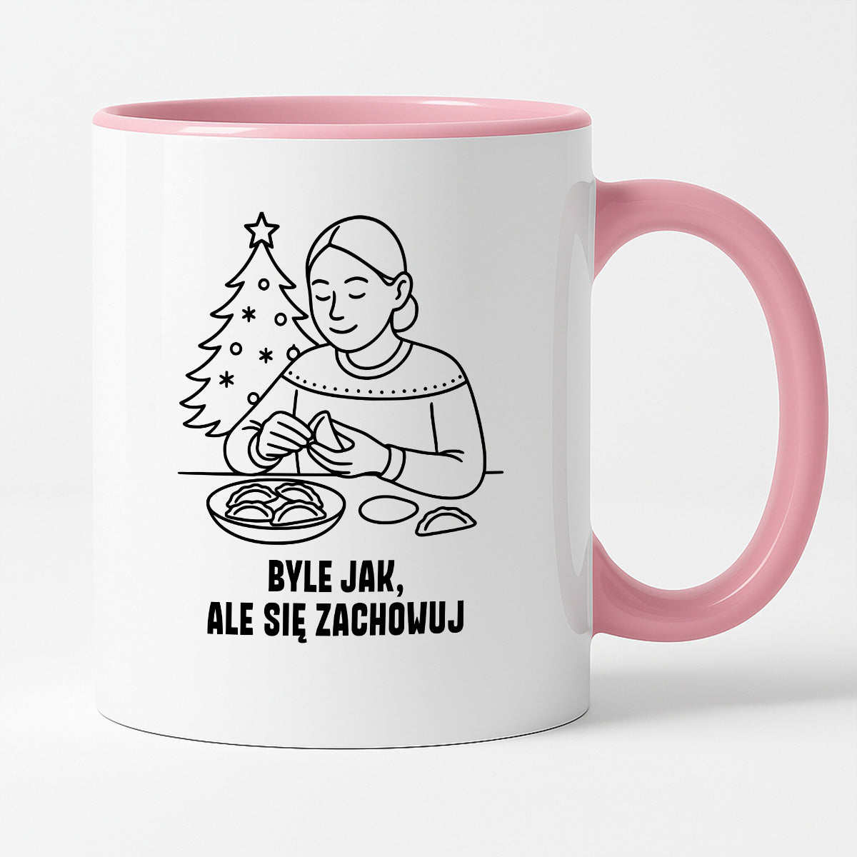 Kubek świąteczny z cytatem MAMY - "Byle jak, ale się zachowuj"