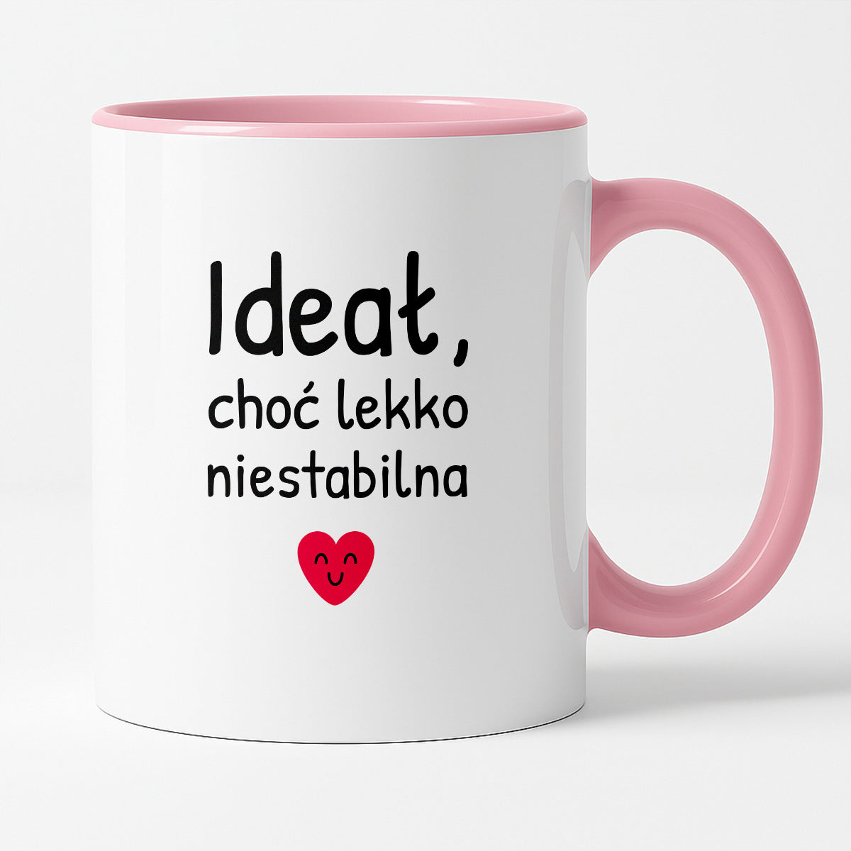 Kubek z nadrukiem - "Ideał, choć lekko niestabilna"