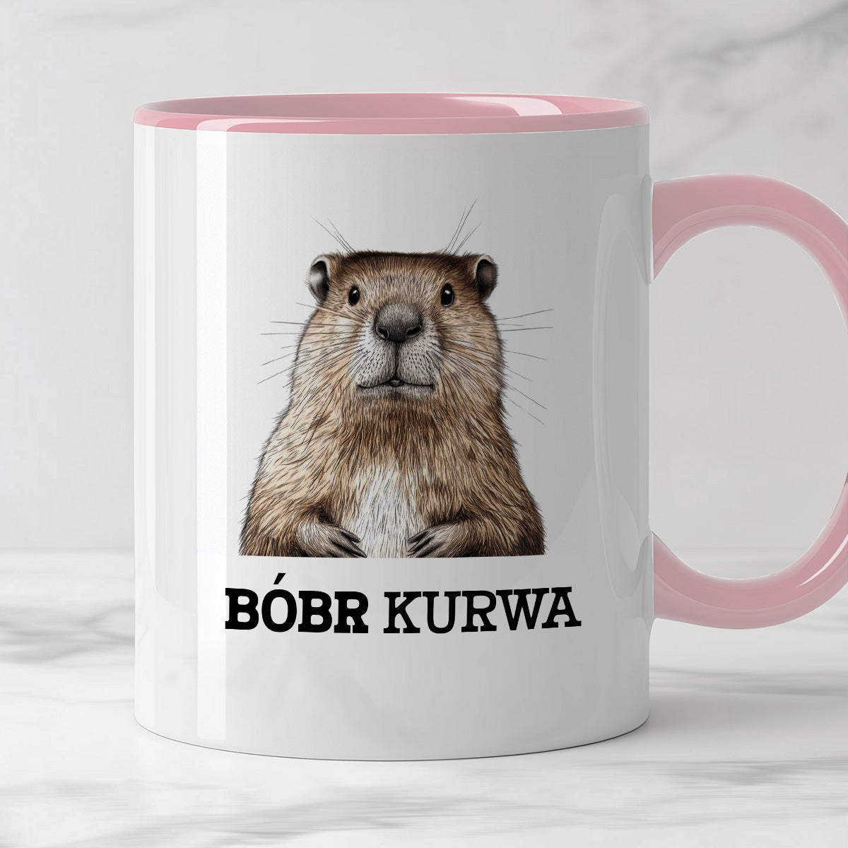 Kubek z nadrukiem "Bóbr kurwa"