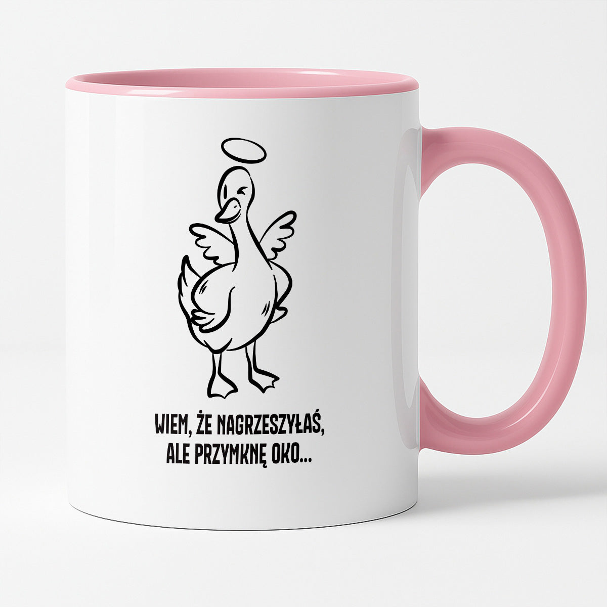 Kubek świąteczny z GĄSKĄ - "WIEM, ŻE NAGRZESZYŁAŚ, ALE PRZYMKNĘ OKO..."