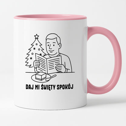Kubek świąteczny z cytatem TATY - "Daj mi święty spokój"