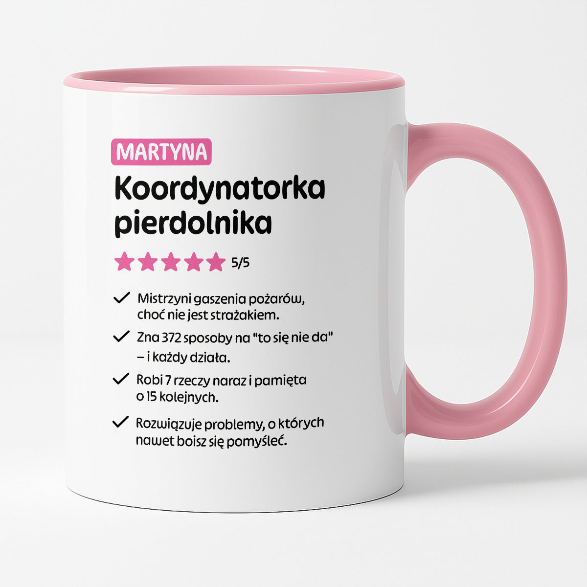 Kubek spersonalizowany z nadrukiem "Koordynatorka pierdolnika"